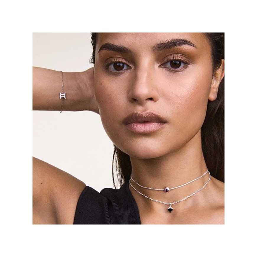 Daniel Wellington Silver pendant with a black heart and pendants DW00401052