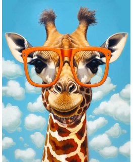 Beldizart (Withdrawn) Diamond painting with frame Giraffe with glasses 30x40 cm VA821