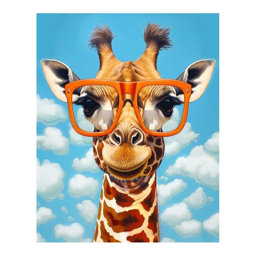 Beldizart (Withdrawn) Diamond painting with frame Giraffe with glasses 30x40 cm VA821