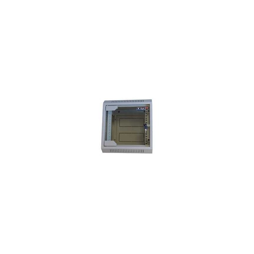 LEXI-Net 10" wall cabinet 6U 310x260, glass doors, welded, gray color