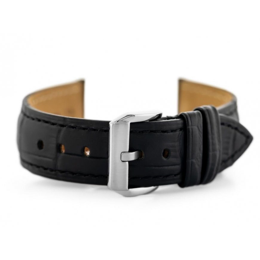 Pacific W06 leather watch strap - black - 20mm