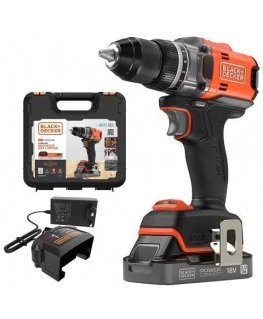Black & Decker akumuliatorinis gręžtuvas/suktuvas, 50Nm, 18V POWERCONNECT, Juodas & Decker [BLD682D1XK-QW] 2.0Ah, lagaminas
