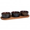 Secret De Gourmet Snack platter with stoneware bowls, 29 x 10 cm Secret De Gourmet Snack platter with stoneware bowls, 29 x 10 cm