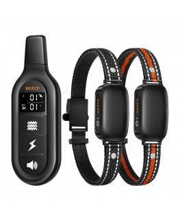 RojecoPD521 1000m Dog Training Collar with 2 collars (black)