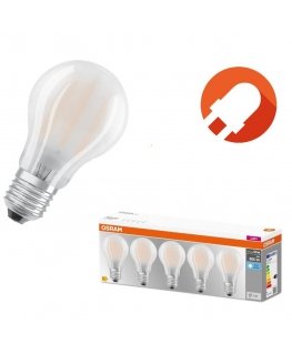 Osram LED lemputės komplektas su baze, klasikinis, 5 vnt., E27, 6,5 W