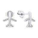Brilio Silver Brilio Silver Modern silver earrings with clear zirconia Airplanes EA594W