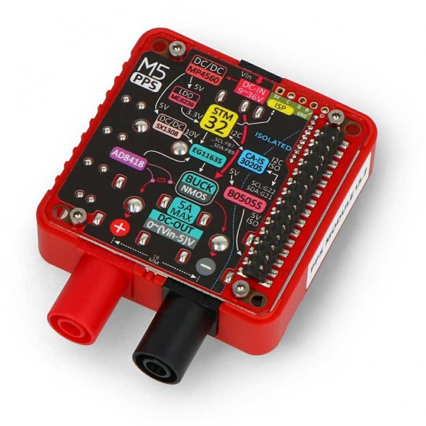 PPS module 13.2 – programmable power module – reduced 0.5 V–30 V/5 A – designed for M5Stack Core – M5Stack M137