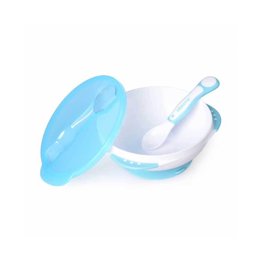 Homla Kidsme bowl with suction cup lid and thermo spoon Aquamarine from 9 months 9832AQ