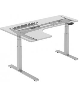 Neutral Campines table frame, electrically adjustable, cable holder, collision protection system, gray, lifting capacity 125 kg,