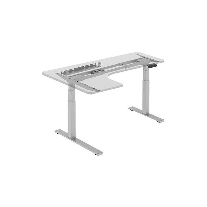 Neutral Campin table frame, electrically adjustable, cable holder, collision protection system, gray, lifting capacity 125 kg, P