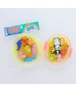 IWAKO mini lunch box puzzle set "Animals" with 7 pieces.