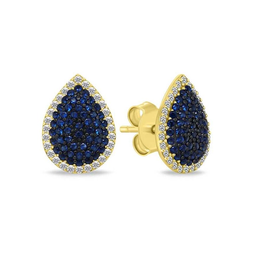 Brilio Silver Elegant Gold-Plated Earrings with Cubic Zirconia EA1154YB