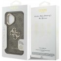 Guess PU 4G Metallilogo Standikamera Kehys kotelo Apple iPhone 16:lle ruskeana