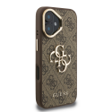 Guess PU 4G Metal Logo Stand Camera Frame case for Apple iPhone 16 in brown color Guess PU 4G Metal Logo Stand Camera Frame case for Apple iPhone 16 in brown color