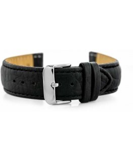 Pacific W05XL black leather watch strap - 22mm