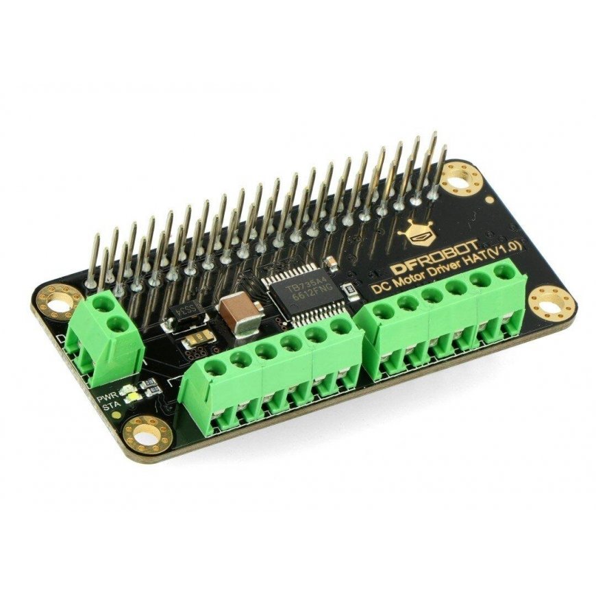 DFRobot DFR0592, DC motor controller HAT V1.0, 2 channels, 12 V / 1.2 A, designed for Raspberry Pi – 4