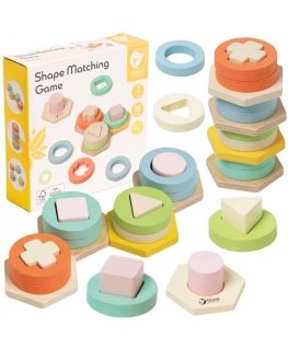 CLASSIC WORLD Montessori shape and color sorting puzzle tower