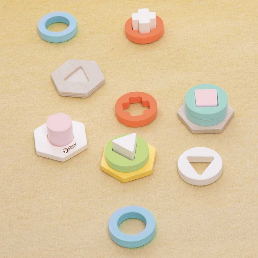 CLASSIC WORLD Montessori formų ir spalvų rūšiavimo dėlionės bokštas – 2