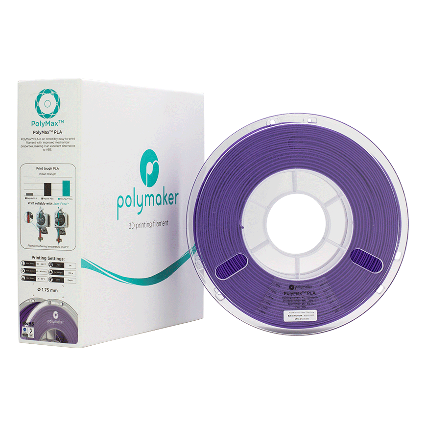 Polymaker PolyMax Tough PLA - 0,75 kg - 1,75 mm - Violetinis – 3