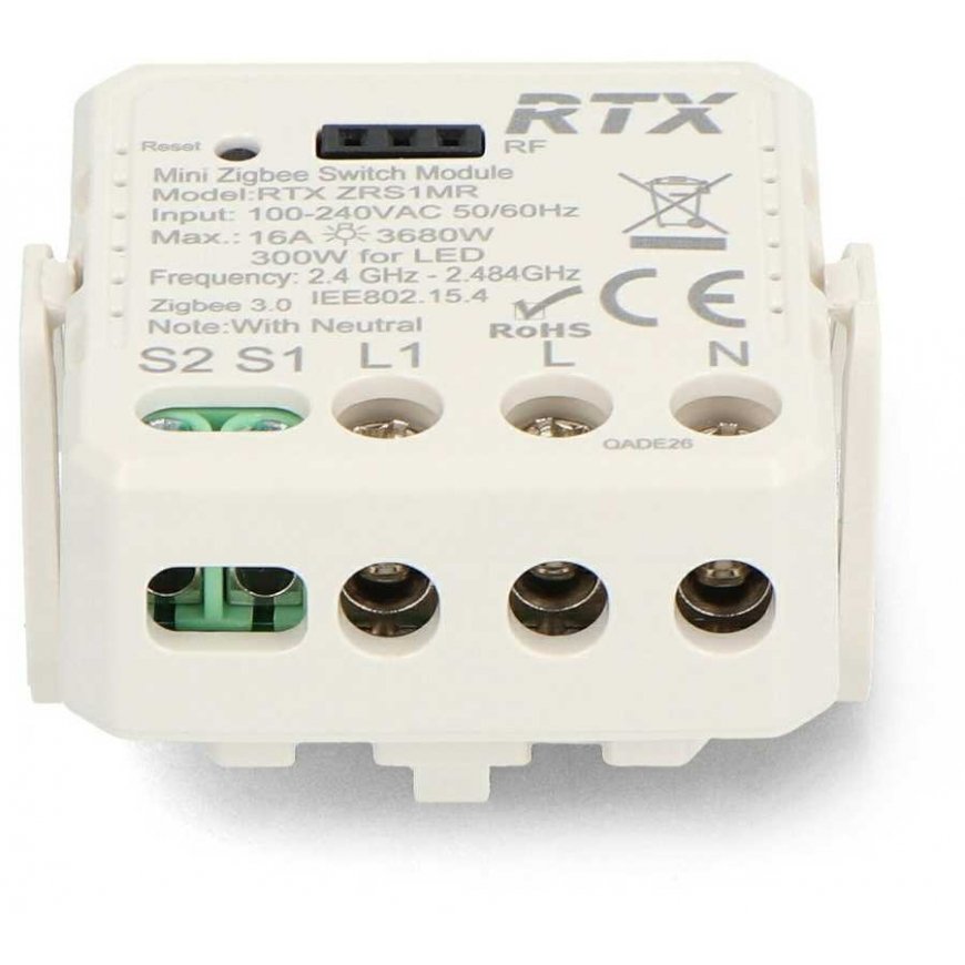 Tuya – vieno kanalo mini relė 16A – ZigBee – Android/iOS programa – RTX ZRS1M – 4