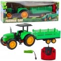 Lean Toys RC Green Remote Controlled Farm Tractor With Trailer Lean Toys RC Green Remote Controlled Farm Tractor With Trailer
