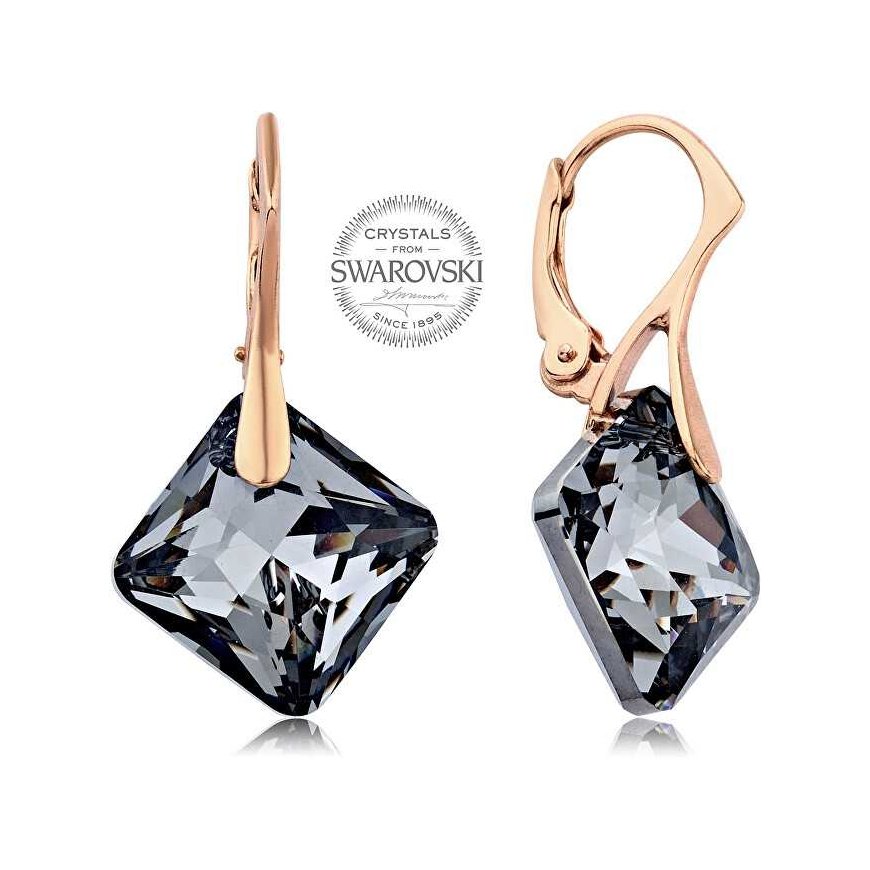 Lévien Pink gold-plated earrings with a princess princess