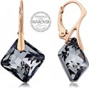 Luminous Pink gold-plated earrings with a princess design Luminous Pink gold-plated earrings with a princess design
