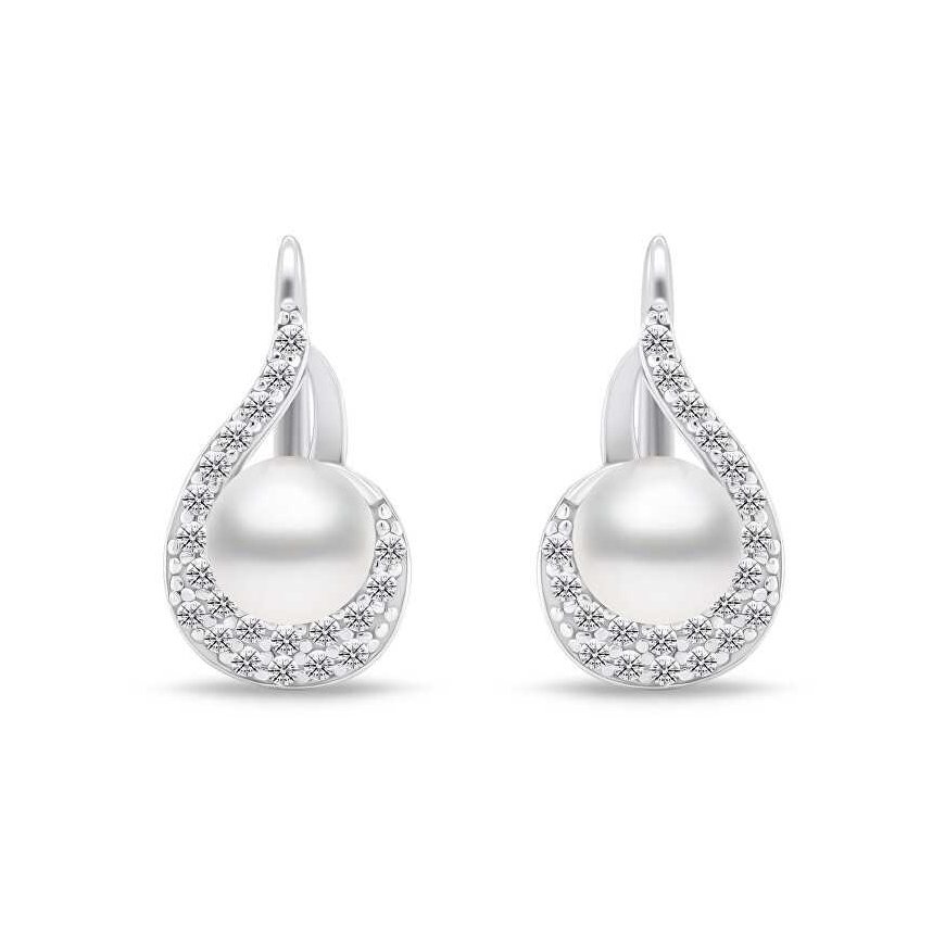 Brilio Silver Brilio Silver Elegant silver earrings with pearls EA751W – 2