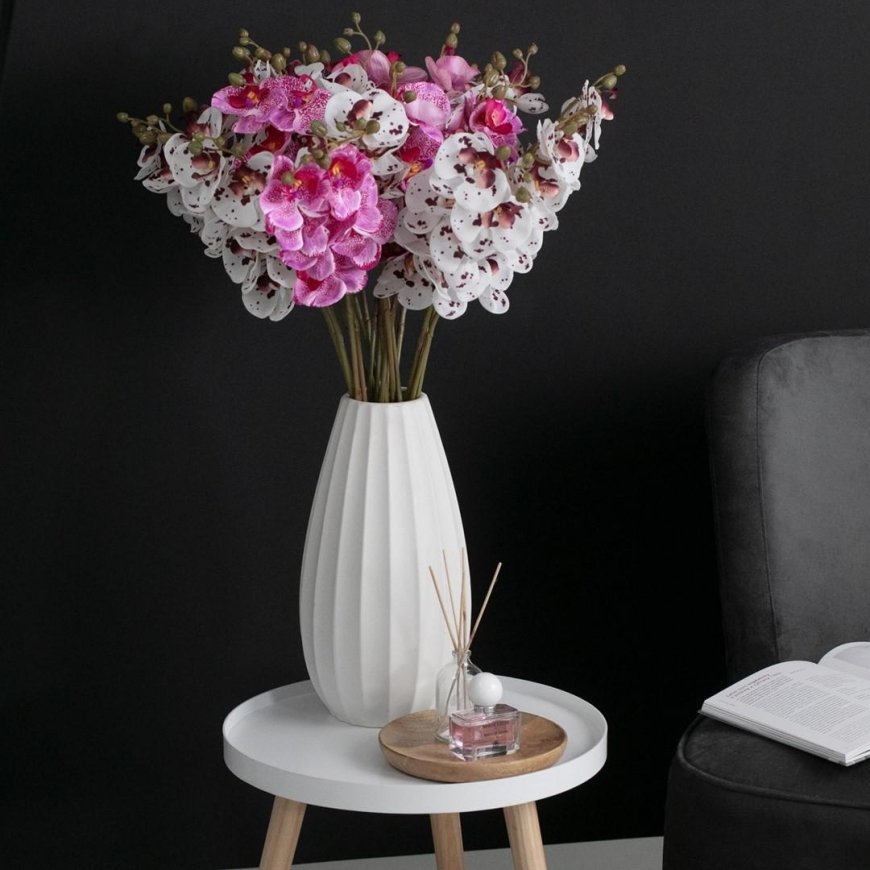 Artificial flower FALENI in violet color, modern style ameliahome – 5