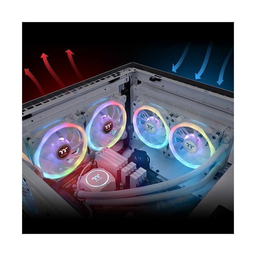 Thermaltake SWAFAN 12 RGB Radiator Fan TT Premium Edition White Computer case Air cooler 12 cm 3 pc( – 4