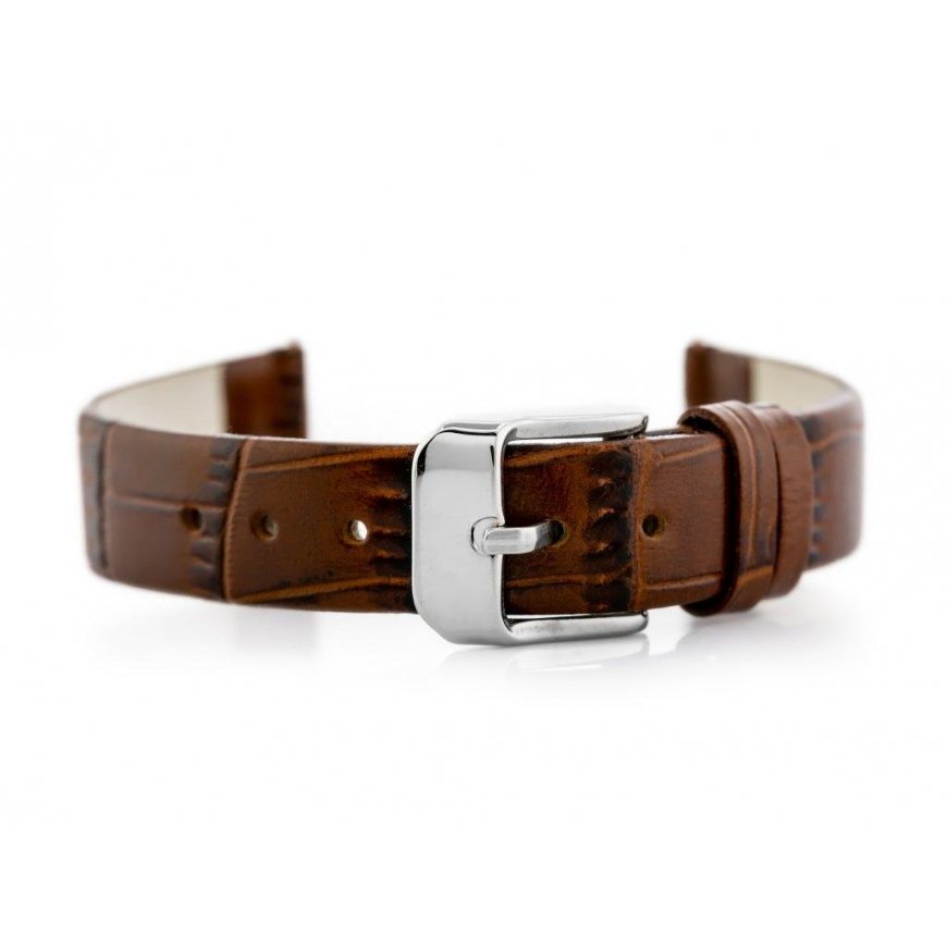Pacific W57 leather watch strap - dark brown - 12mm