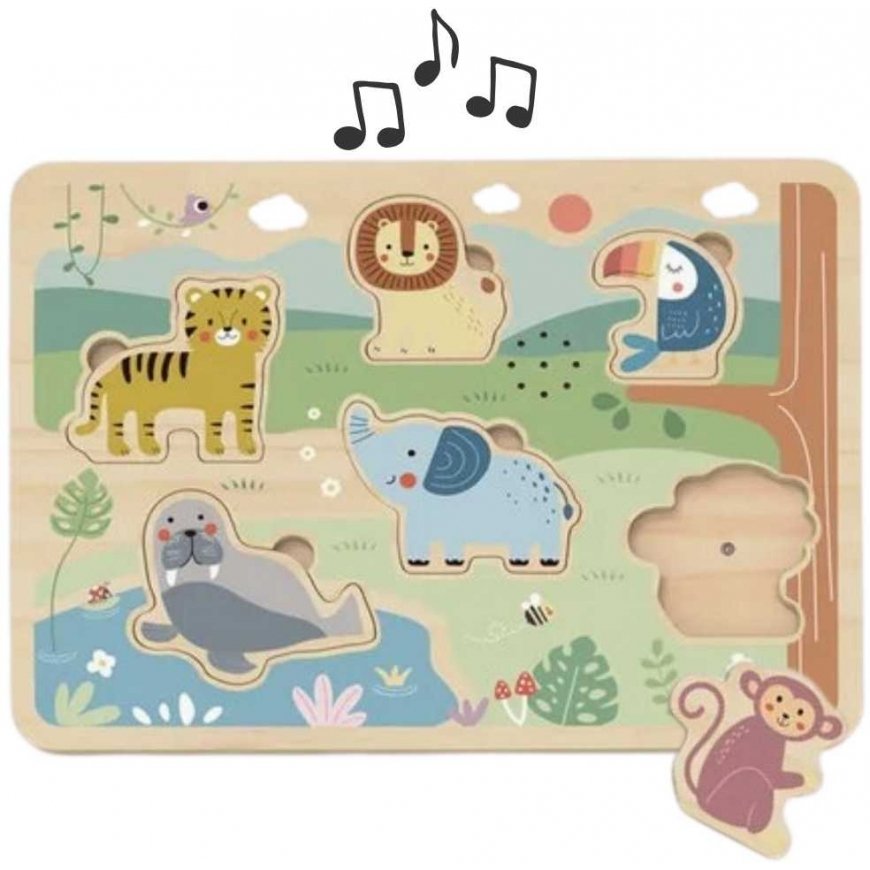 Tooky Toys TOOKY TOY puidust interaktiivne pusle loomadele