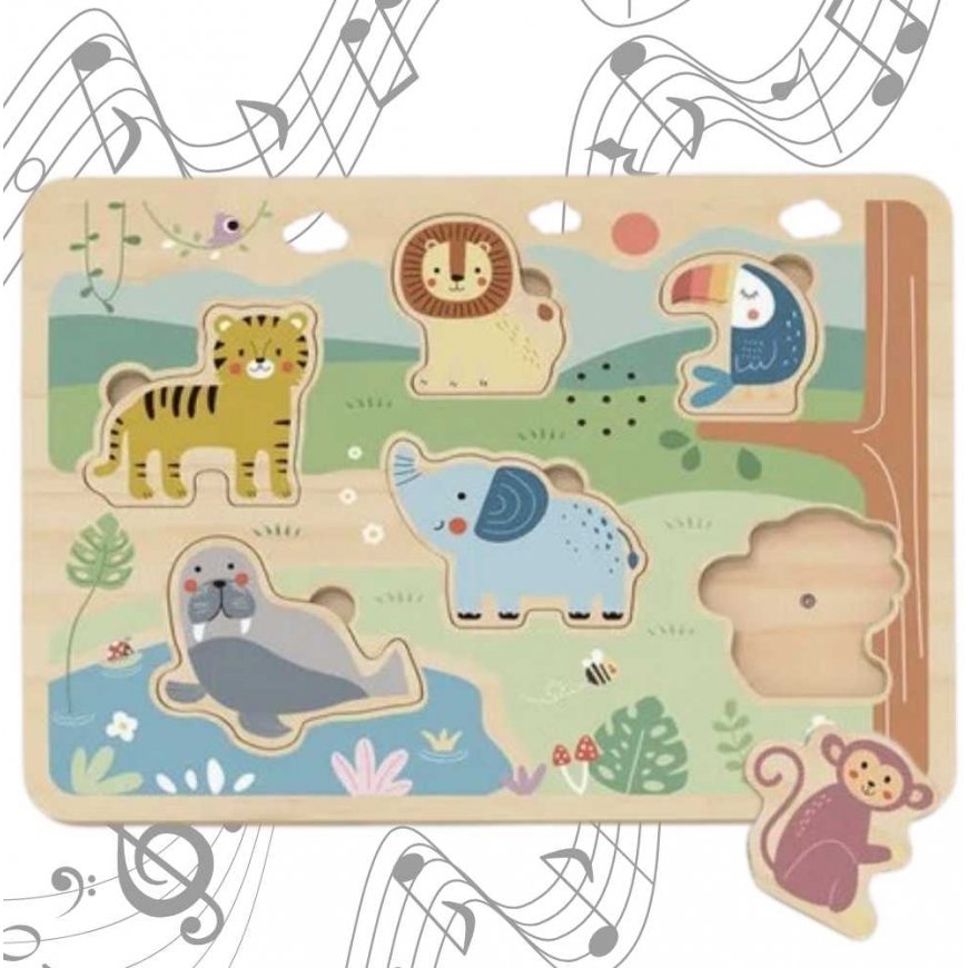 Tooky Toys TOOKY TOY puidust interaktiivne pusle loomadele – 2