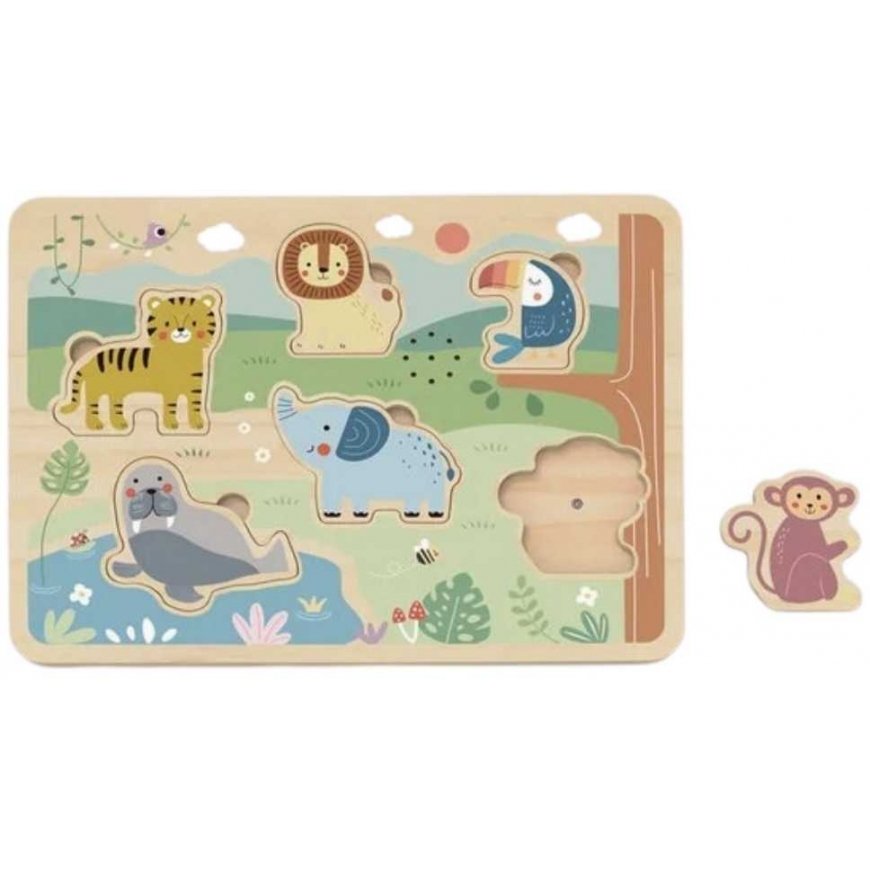Tooky Toys TOOKY TOY puidust interaktiivne pusle loomadele – 4
