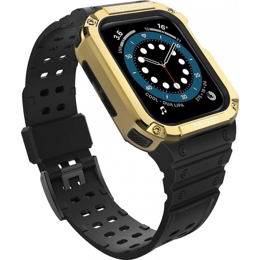 Apple SE/7 Smartwatch silicone Hurtel strap, Black color, 42/44/45 mm