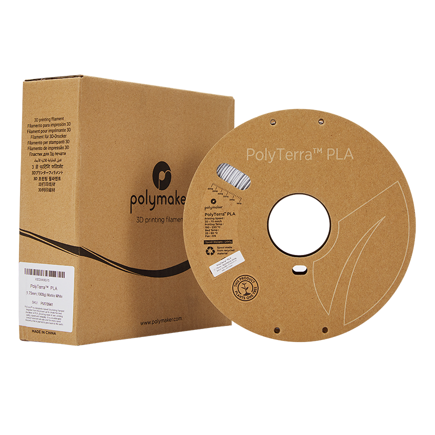 Polymaker PolyTerra PLA - 1kg - 1.75mm - Marmori Valkoinen – 4