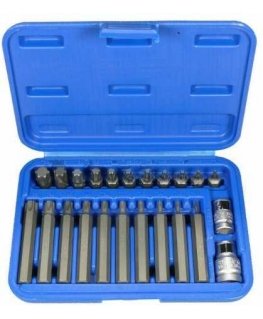 Condor Werkzeug C1011/1 3/8''+1/2'' Torx T10-55 23 pcs. set of screw bits.