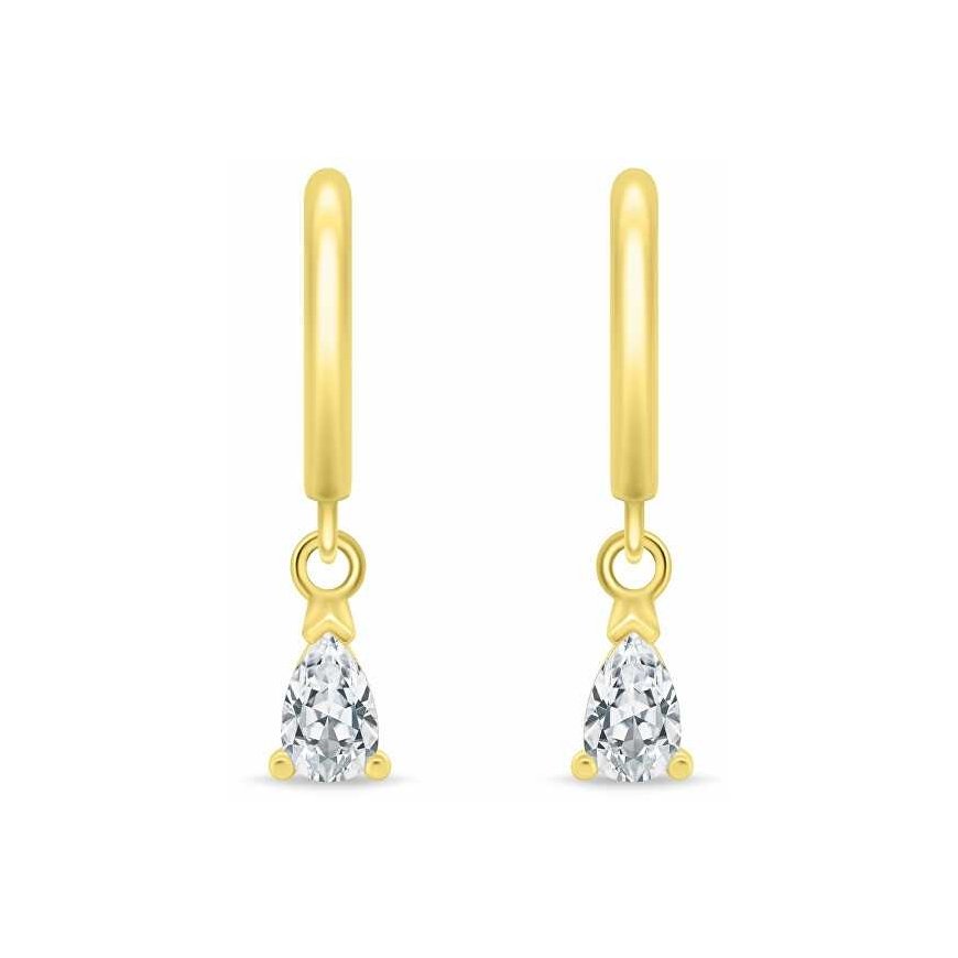 Brilio Silver Elegant Round Earrings with Zircon EA1178Y – 2
