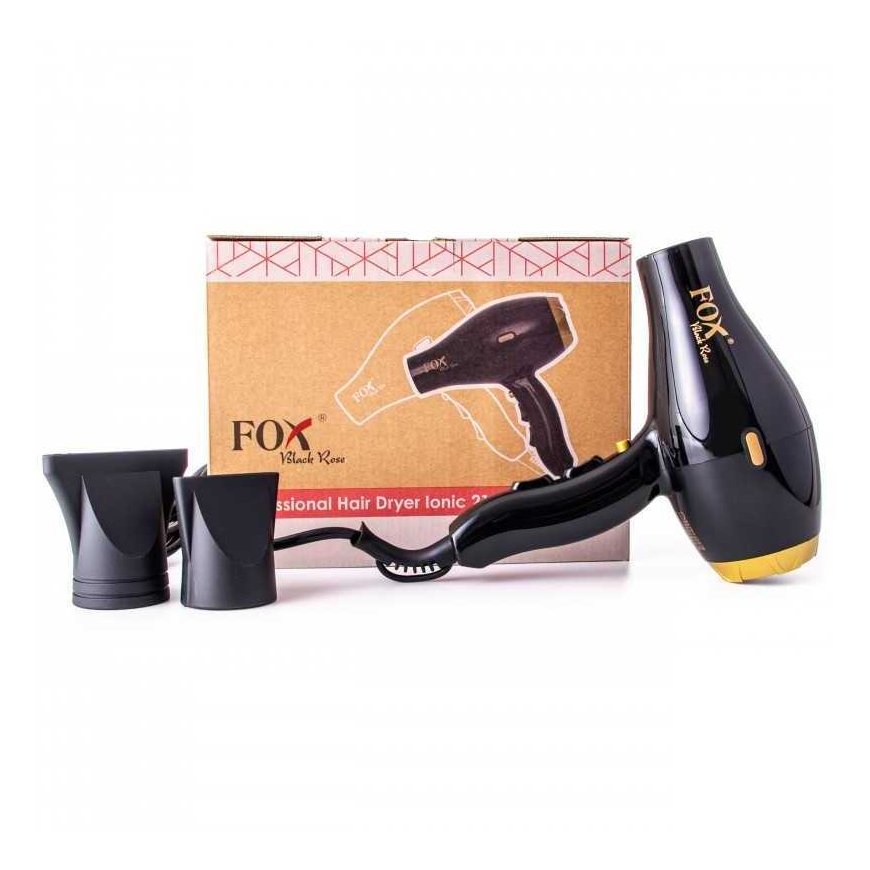 Fox Juodas Rose - Compact Hair Dryer with Ionization Function