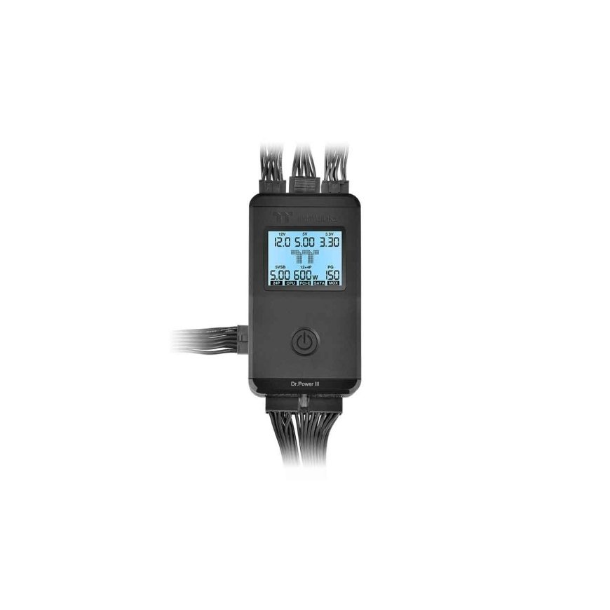 Thermaltake Dr. Power III elektrības padeves testeris Melns – 5