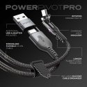 STATIK PowerPivot Pro neilona austais kabeļiem, USB-C uz USB-C, 1m, Melns