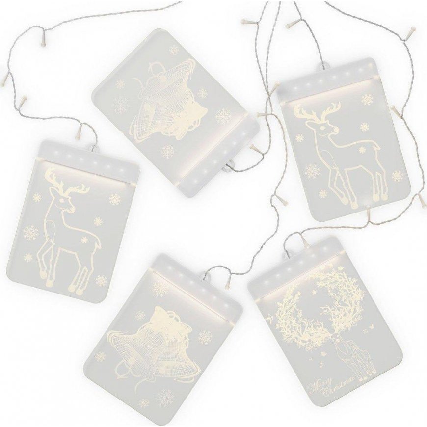 AmeliaHome Led Vitražas AH REINDEERSMESS RECT SET 5tk