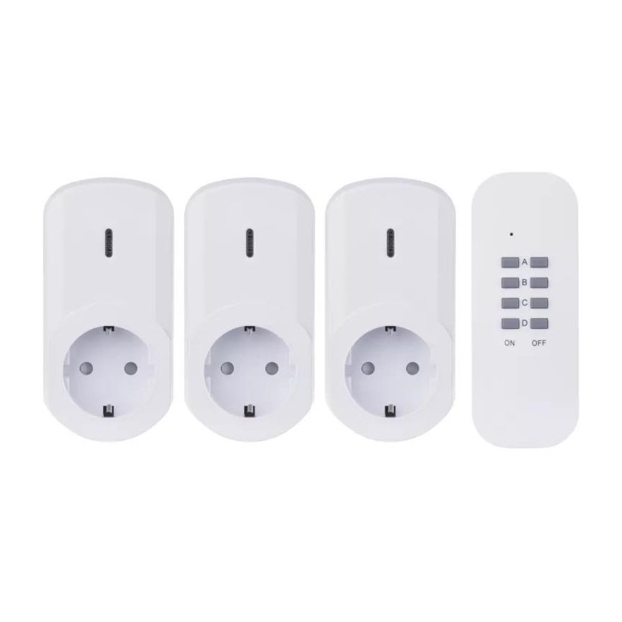 Emos Bevielis 3-channel 230VAC socket on/off set