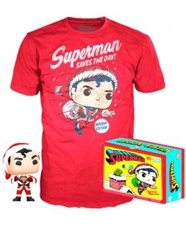 Funko Set figure POP & Tee Back DC Comics Superman Exclusive Flocked