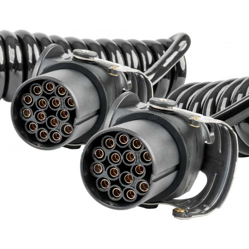 Amio Professional spiral trailer cable 2x 15 PIN 5m 24V