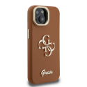 Guess PU Grained 4G Logo Stand Camera Frame -kotelo Apple iPhone 13:lle ruskeana Guess PU Grained 4G Logo Stand Camera Frame -kotelo Apple iPhone 13:lle ruskeana