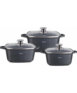 Kuningas Hoff 3 Ruudukujuliste POTIDE KOMPLEKT 2.8, 4.4, 6.5L KINGHOFF KH-1607
