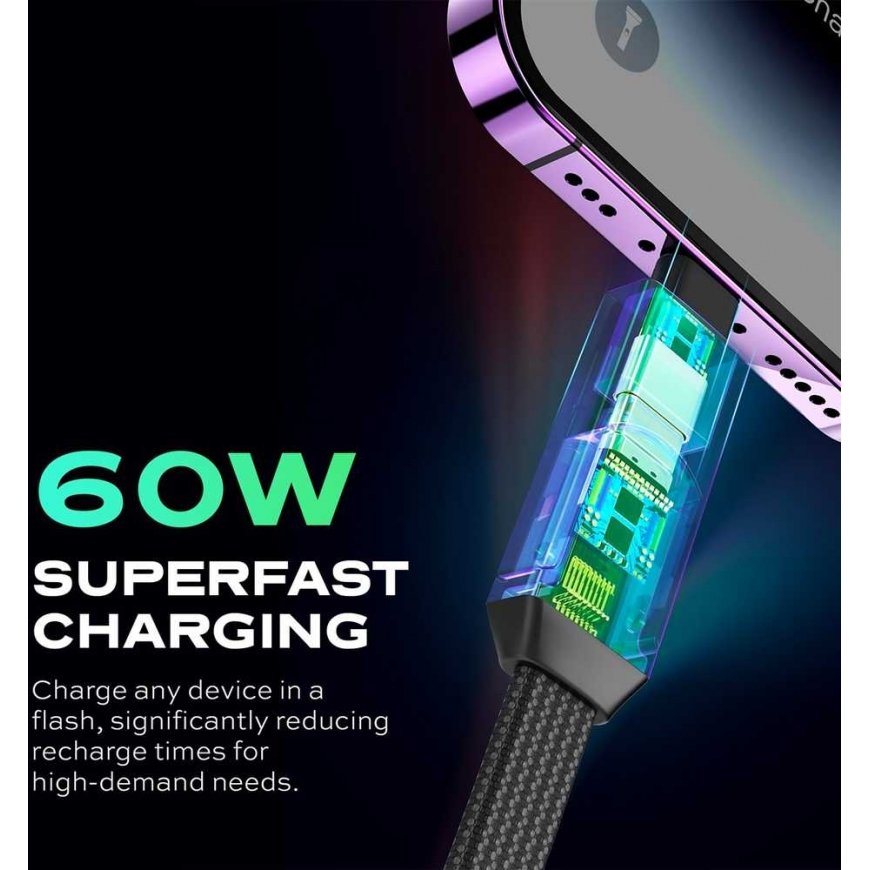 STATIK HexCharge kabelis melns