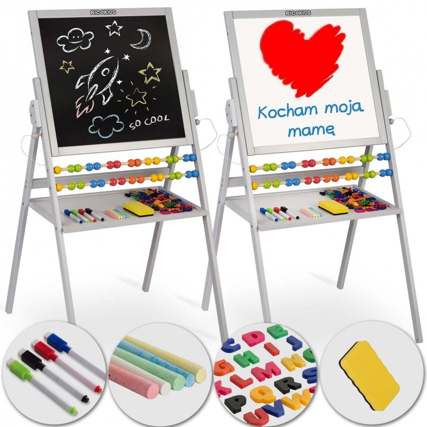 Ricokids magnētiskā tāfele Rotary – pelēka