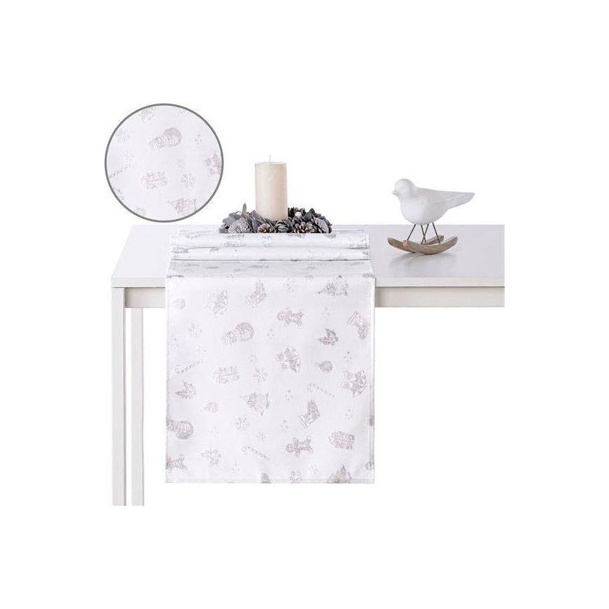 AmeliaHome TCLOTH/AH/CHRISTMASSTORY/HMD/Sidabrinis/40X120